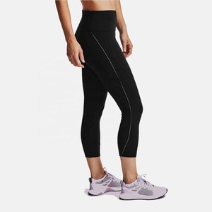 Custom Made Solid Spandex/Polyester 220g Fitness Yoga Pants Women High Waisted <b>Workout</b> <b>Leggings</b> Active Wear Athletic Capris - Product Image 5