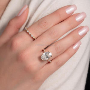 Anillo de compromiso de moissanita con corte ovalado, plata de ley 925, chapado en oro, solitario, joyería nupcial para mujer, anillo de regalo de lujo - Product Image 1
