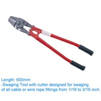Herramienta de crimpado manual roja industrial y para bricolaje HS14 de 14 pulgadas (350 mm) con cortacables OEM/ODM, fabricada en Taiwán