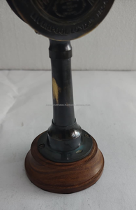 เครื่องส่งสัญญาณโทรเลขโบราณทองเหลืองรูปเรือ ของตกแต่งโต๊ะทำงานสไตล์ทะเล พร้อมฐานไม้ ของสะสม ของขวัญ - Product Image 6