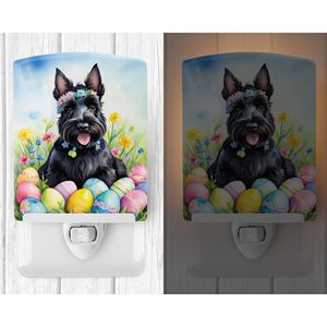 UL-Certified Scottish Terrier Easter <b>Egg</b> Hunt Ceramic Night Light 6x4x3 Multicolor for Bedroom Kitchen Use for Party <b>Decorations</b> - Product Image 2