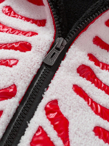 Blouson matelassé pour homme à imprimé squelette, personnalisé, style streetwear hiver, à capuche, isolé, tendance - Product Image 2