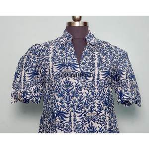 Vestido de Algodón 100% con Estampado Floral Hecho a Mano para Mujer, Vestido de Verano, Vestido de Fiesta, Vestido Informal para Mujer - Product Image 2