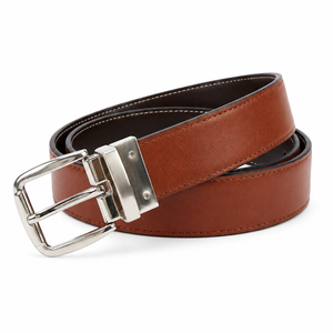 Ceinture Réversible en Cuir Véritable pour Homme, Formelle, Double Face, Boucle Rotative, Respirante, 3,5 cm, Ajustable, Vente en Gros OEM - Product Image 1