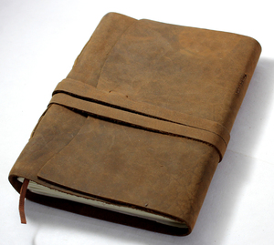 Carnets de notes vintage de haute qualité, faits à la main, en papier de coton recyclé, sans acide, avec reliure en cuir et coutures sur le dos - Product Image 2
