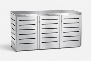 Contenedor de Basura Moderno para Exteriores de Aluminio |   Cubierta Plegable para Bote de Basura Impermeable EDPTBC000 - Product Image 4