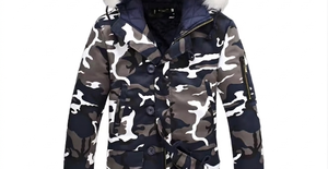 Men's Camouflage Hooded Parka Long Overcoat With Fur Lining <b>Waterproof</b> Thick Winter <b>Coat</b> <b>Knee</b> <b>Length</b> Notched Lapel Single - Product Image 5