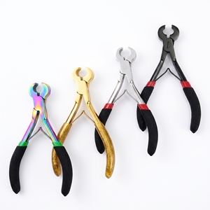 Pince à extensions capillaires en acier inoxydable à usage commercial, coupe-keratine, dissolvant de pointes en U pour la coupe des extensions capillaires en keratine, outils - Product Image 1