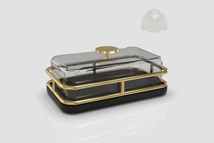 Décoration de table de luxe du Qatar, dôme à gâteau carré Palestine, couvercle à gâteau en verre avec base, présentoir à dessert moderne, pâtisserie de luxe - Product Image 5