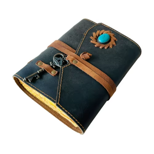 Vintage Leather Gemstone Religious Handmade Hardcover Journal <b>Diary</b> <b>Notebook</b> with Deckle Edge Paper-Gift for Writing and Spell - Product Image 1
