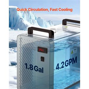 Refrigeratore d'Acqua Industriale 5460 BTU/h, Flusso Massimo 4.2 GPM, Serbatoio da 1.8 Galloni, Sistema di Raffreddamento a Compressore per Macchine da Taglio Laser - Product Image 5