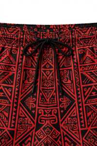 Shorts de plage pour hommes avec cordon de serrage, décontractés, imprimé tribal, taille élastique, pour l'été et les voyages - Product Image 5
