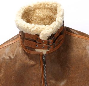 Chaqueta de aviador de piel de oveja premium, chaqueta de invierno de lujo estilo piloto, chaqueta de piel de oveja de alta calidad. - Product Image 2