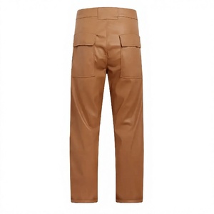 ELYSIAN INDUSTRIES <b>Men</b> <b>Leather</b> <b>Pants</b> Casual Straight Fit Mid Waist High-quality Daily Wear Classic Winter Zipper Fly Wholesale - Product Image 6