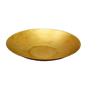 Assiettes de présentation décoratives en laiton, rondes, avec base métallique, pour une mise en scène de table de luxe, mariage, banquet, événement - Product Image 6