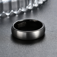 Bague en carbure de tungstène avec finition dôme brossé, alliance de mariage en métal lourd de 8 mm pour homme, bijoux industriels en gros