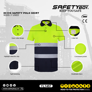 เสื้อยืดแขนสั้นแบบสะท้อนแสง Hi Vis Class 3 สำหรับงานจราจร เหมืองถ่านหิน-เสื้อผ้าเพื่อความปลอดภัย - Product Image 3