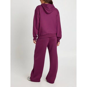Ensemble de survêtement de sport personnalisé pour femme, 2 pièces : sweat à capuche zippé oversize et pantalon de jogging à taille élastique - Product Image 3