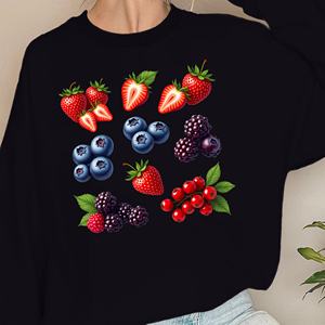 Fraises Sweatshirts pour femmes à motif de baies aux couleurs vives - Product Image 1