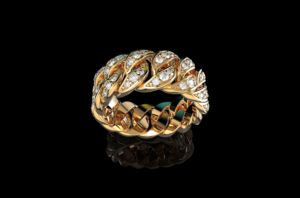 Bague unisexe de luxe en or avec diamant de laboratoire, style Cuban Link, Hip Hop, pour fiançailles ou alliance personnalisée, sertie de diamants, certifiée IGI - Product Image 2
