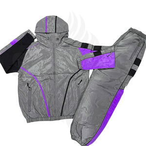 2026 Wholesale Printed Solid Color Block Windbreaker Suit Streetwear Full <b>Zip</b> Lightweight Tracksuits Nylon Custom Unisex - Product Image 1