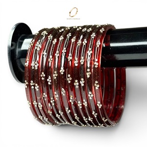 Pulseras de Cristal Kashmiri Color Vino Tinto, Diseño de Gota de Lluvia, Plateadas, con Cristales, para Mujer, para Bodas y Fiestas, Precio al por Mayor - Product Image 5