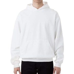 Sweat à capuche unisexe pour homme, hiver, 320g, 100% coton, couleur unie, épaules tombantes, tricoté en molleton, anti-rétrécissement, respirant - Product Image 1