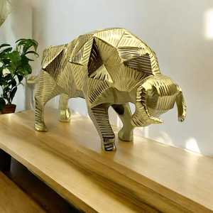 Aluminium Bull Sculpture Handmade Engraved Modern Art Eco-Friendly Durable Tabletop <b>Decor</b> for Home Office - Product Image 5