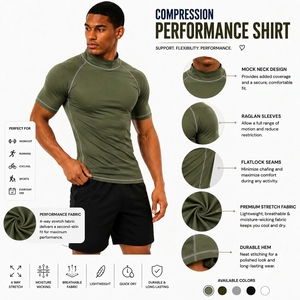Premium Men's <b>Compression</b> <b>Shirt</b> Ready Stock OEM Private Label Activewear Factory - Product Image 3