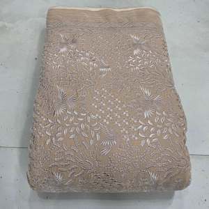 Tissu en velours brodé, tissu en soie brodé, tissu en dentelle perlée, tissu de luxe pour marques de boutiques, approvisionnement en vêtements, vente en gros - Product Image 1