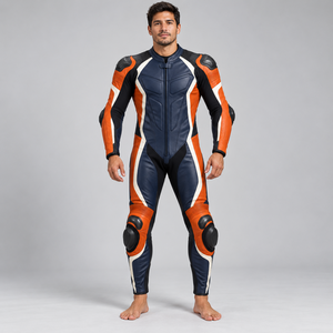 Traje de Motociclista de Cuero, Ropa de Motociclismo de Aventura, Protección Contra Impactos, Estructura Ventilada, Medidas Personalizadas - Product Image 1
