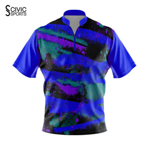 Zipper Jerseys Sublimation Mens Bowling <b>Darts</b> Polo T Shirts 3D Dartsboad Design <b>Dart</b> Jersey Uniform - Product Image 5