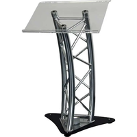 Podium de conférence TRUSS incurvé, pupitre rectangulaire en aluminium, podium en treillis, présentoir en treillis pour événements et spectacles