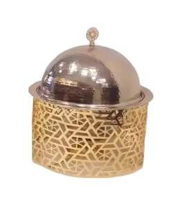 Jarra Decorativa de Lujo para Dulces con Tapa Dorada, Recipiente Metálico para Guardar Golosinas, Decoración para Mesa de Ramadán y Eid - Product Image 1