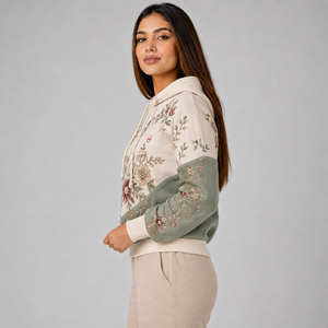 Sweat à capuche décontracté pour femme avec broderie, logo personnalisé, en molleton de coton doux, chaud et respirant, style streetwear, à prix abordable - Product Image 4