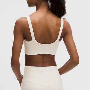 Conjuntos de Pantalones de Yoga de 2 Piezas, Cuello en V, Sin Tirantes, Frente Sólido, Tallas Grandes, Transpirables, de Secado Rápido, Poliéster/Algodón, Cintura Alta, Largo hasta la Rodilla - Product Image 2