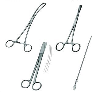 Kit d'insertion manuelle haut de gamme en acier inoxydable, comprenant une éponge vaginale, un sonde utérin, des ciseaux Mayo et un instrument pour tissus Pean, du fabricant Dentavex - Product Image 4