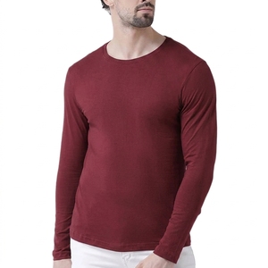 T-shirts de sport à manches longues pour hommes, 100 % coton, 300 grammes, respirants, séchage rapide, avec logo personnalisé, pour entraînements de fitness (vente en gros) - Product Image 5