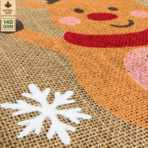 Sac cadeau en jute et coton non laminé avec cordon de serrage, emballage cadeau 26x34 cm, logo personnalisé, vente en gros OEM, réutilisable, modèle SNC123 - Product Image 2