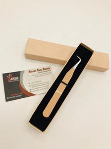 Pinzas de extensión de pestañas de volumen de bota delgada profesional de 90 grados personalizadas Punta puntiaguda de acero inoxidable sostenible Etiqueta privada - Product Image 5