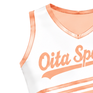 <b>Coral</b> Cheerleading Jersey Sleeveless Crop <b>Top</b> Breathable Sports Uniform Custom Team Performance Athletic Wear Apparel - Product Image 4