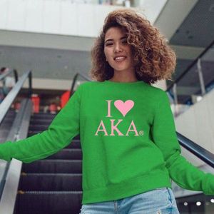 Sudadera AKA con Cuello Redondo, Estampado Gráfico Verde y Rosa de Pakistán, Sudadera Personalizada para Hermandades Griegas - Product Image 6