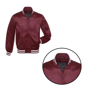 Hot Sale <b>Men</b> Satin <b>Jacket</b> Custom Fashion <b>Lightweight</b> <b>Jacket</b> <b>Lightweight</b> Smooth Material Casual Streetwear Ribbed Collar <b>Jacket</b> - Product Image 4