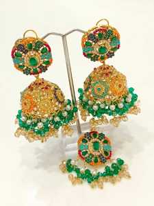 Últimos diseños de conjuntos de aretes con cuentas rojas para mujeres, estilo bohemio, conjunto de joyería de moda para uso diario, para bodas. - Product Image 2