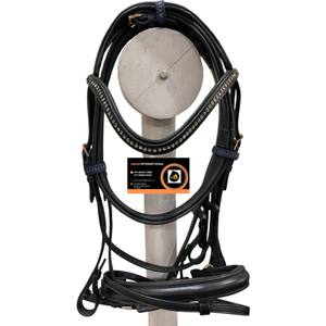 Bridon en cuir véritable pour cheval avec boucles en acier inoxydable, équipement équestre durable et confortable - Product Image 1