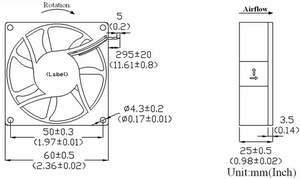 พัดลมสำหรับเด็ก ขนาด 60x60x25 มม. 24V/12V ลูกปืนแบบ Ball Bearing ฝาครอบแบบ Frosted Latch สำหรับใช้กับการ์ดจอ มีสินค้าในสต็อก - Product Image 2