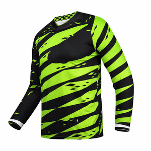 Camiseta de Motocross para Hombre al por Mayor, Manga Larga, Estampado por Sublimación, para Enduro y Carreras Todoterreno, Verde Neón y Negro MT - Product Image 1