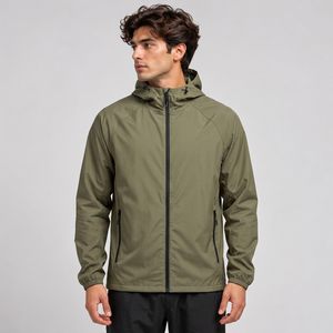 Chaqueta con capucha morada para hombre, cortavientos, ligera, deportiva, para correr, para primavera - Product Image 4