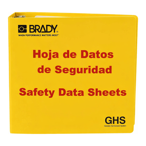 Classeur à anneaux Brady Spanish GHS SDS de 3 pouces, durable, pour le rangement de documents chimiques - Product Image 3