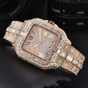 Reloj de Cuarzo con Diamantes de Moissanita Exclusivo para Hombre, Reloj de Pulsera de Lujo Estilo Hip Hop, Elegante Reloj de Cuarzo con Diamantes de Moissanita - Product Image 3